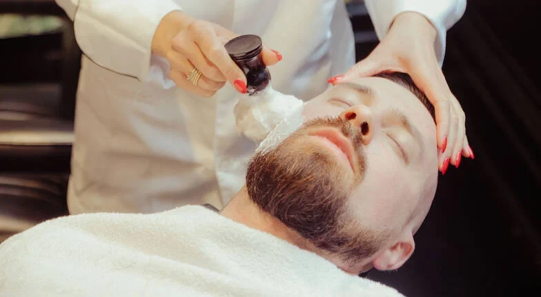 Mid fade with foil shave finish — men's grooming Decatur Texas